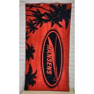 Cotton Hansen's Surf Beach Towel Red & Black Surf's Up! Pinecrest Mills